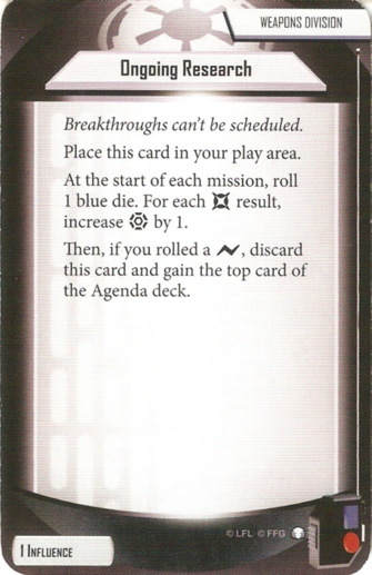 Weapons Division card: /images/agendaDecks/Tyrants of Lothal/Ongoing Research.jpg